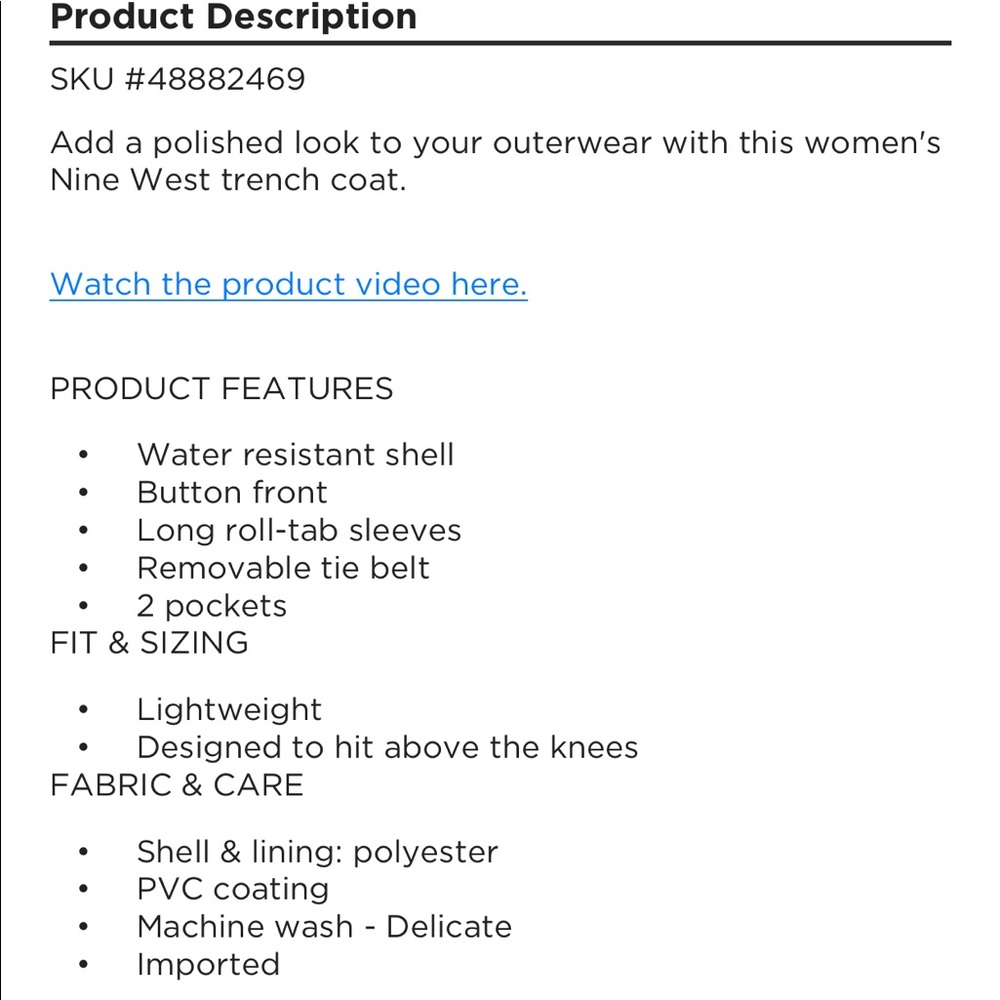 Nine West Red trench coat - Picture 3 of 6